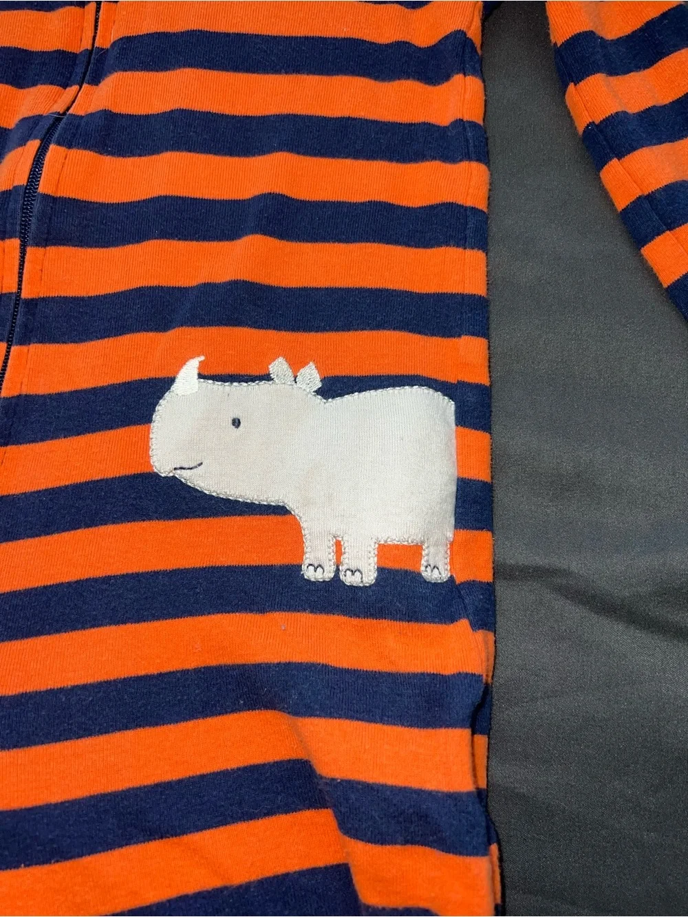 Carter's Orange and Navy Striped Footed One-Piece